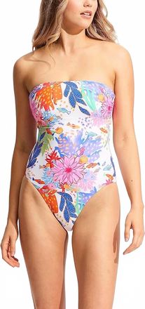 Seafolly Under The Sea Bandeau One Piece In Multi Color