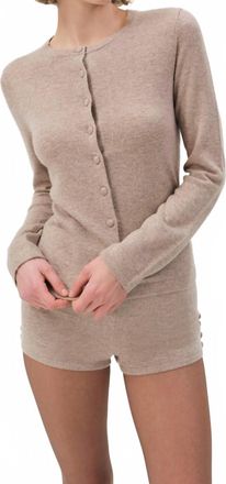 For Love & Lemons Eloise Knit Cardigan In Beige