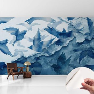 Tulup Fotomurale Adesivo - Murale Da Parete - Carta Da Parati Autoadesiva - Design Parete Moderno - Uccelli Dinamici 416x254 Cm