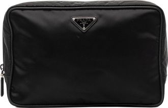 Prada Black Nylon Clutch Bag Pouch (Pre-Owned)