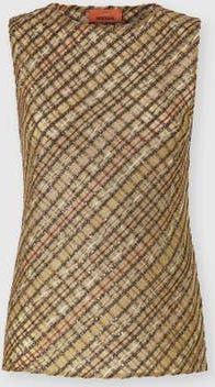 Missoni Criss-cross Tartan Crew Neck Top in Green & Gold at Nordstrom, Size 44 It