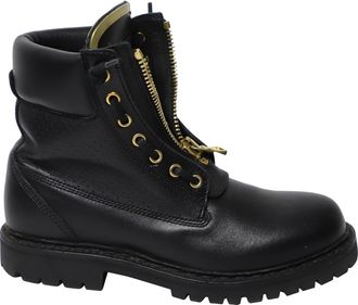 Balmain Taiga Ankle Boots in Black Leather