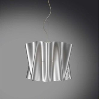 Linea Zero L&aacute;mpara Colgante De Tres Luces Folio Pantalla Polilux Plata Di&aacute;metro 60x H32 Cm