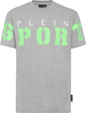 Plein Sport Tops, Heren, Grijs, L, Katoen, T-Shirt Ronde Hals