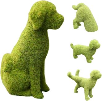 OEM Adorno Decorativo De Primavera Con Forma De Cachorro De Peluche De Visland, Hecho De Musgo Artificial, Ideal Para Mesas, Cocinas Y Estanter&iacute;as
