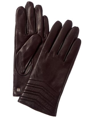 Bruno Magli Chevron Quilted Cashmere-Lined Leather Gloves