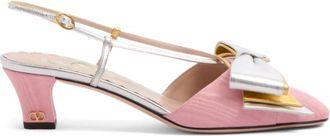 Valentino Garavani Bowow Slingback Hakken - Dames - Pumps - Veelkleurig - 36 EU - Leer - Schoenen