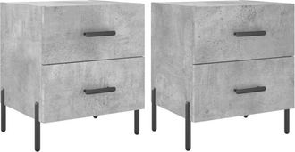 vidaXL Bedside Cabinets 2 pcs Concrete Grey 40x35x47.5 cm Engineered Wood vidaXL