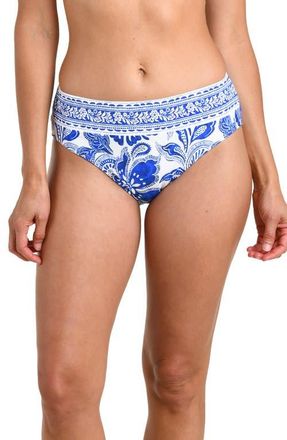 La Blanca Botanical Brocade Bikini Bottoms in Lapis at Nordstrom, Size 14