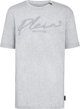 Philipp Plein T-shirt Ronde Hals SS Signature - Heren - T-shirts - Grijs - 2XL - Katoen - Tops