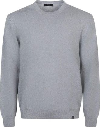 Fay Grey Crew-neck Wool Sweater