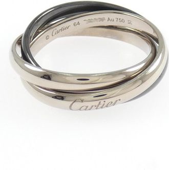 Cartier Black White Gold White Gold (18K) Ceramic Band Ring (Pre-Owned)