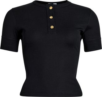 Patou Henley top - women - Organic Cotton - S - Black