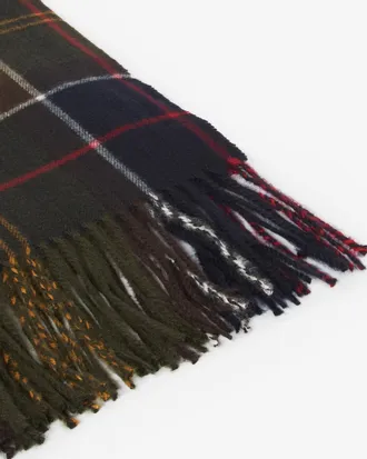 Barbour Womens Scarf Stanway Tartan Multicolour Recycled Polyester Scarfs