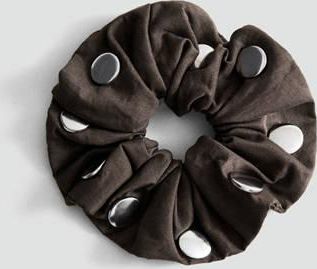 Mango Elastico per capelli pois cioccolato - Donna - Taglia unica - MANGO