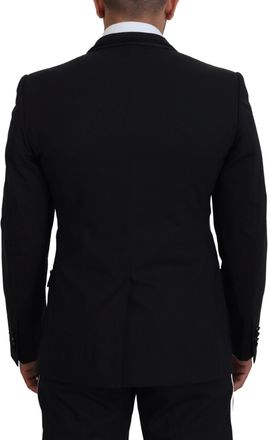 Dolce & Gabbana Mens Black Martini Slim Fit Jacket Blazer Wool Clothing