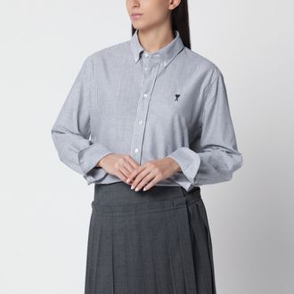 Ami Camicia Ami de Coeur a righe nere/bianche in cotone