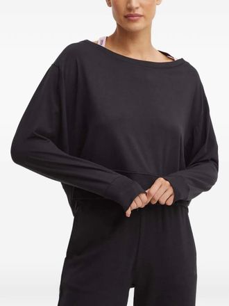 HUGO BOSS Sweater met boothals en lange mouwen - Zwart