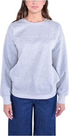 Michael Kors Casual Pullover Sweatshirt met Minimaal Logo - Dames - Sweatshirts - Grijs - XS - Katoen - Hoodies & sweatvesten