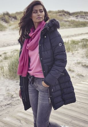 Laura Scott Schal LAURA SCOTT, Damen, pink, Web, Viskose, unifarben, Modet&uuml;cher Schal, Schal-Tuch mit feinen Fransen - neue Farbe champagner