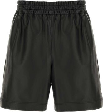 Gucci Black Leather Bermuda Shorts