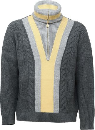 Dr&ocirc;le de Monsieur Cable Knit Half-Zip Sweater