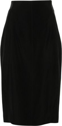 MUGLER Buckled Tailored Skirt - Womens - Virgin Wool/Cupro/Viscose