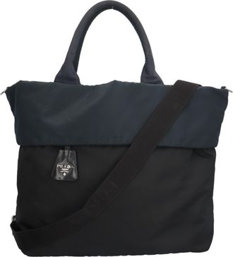 Prada Black Navy Nylon Shoulder Bag (Pre-Owned)
