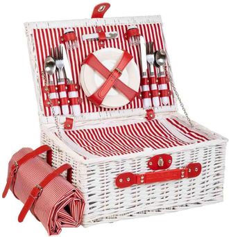 Wanderlust Deco Cesta de picnic blanca 44x30x20