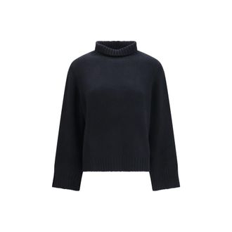 Allude Black Cashmere Womens Turtleneck