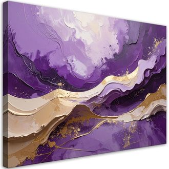 Feeby Cuadro En Lienzo, Imitac&oacute;n De Pintura Abstracta Morado Beige, 120x80