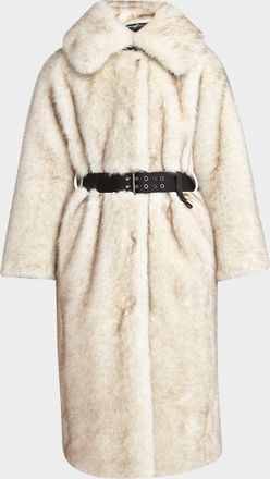 Moncler Arly Long Faux Fur Coat