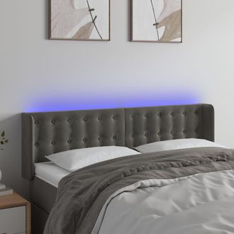 vidaXL Cabecero Con Led De Terciopelo Gris Oscuro 147x16x78/88 Cm Vidaxl