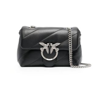 Pinko Mini Love Bag Puff Maxi Quilt - Dames - Schoudertassen - Zwart - ONE Size - Katoen - Tassen