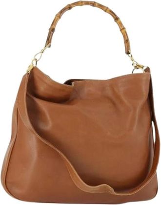 Gucci Pre-owned Handbags, female, Brown, Size: ONE SIZE Pre-owned Leather Handbag
