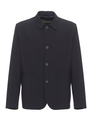 Herno Navy Blue Wool-Blend Blazer