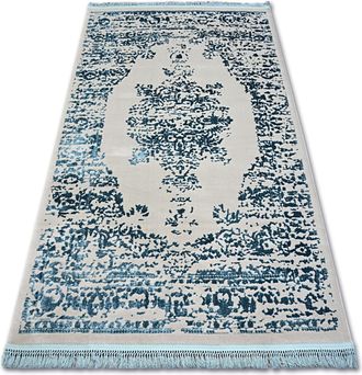RugsX Rugsx - Alfombra Acr&iacute;lica Manyas 192aa Franjas Gris/azul Blue 80x300 Cm
