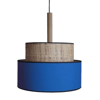 Tosel Suspensi&oacute;n metal,madera Alt.90cm natural ;Pantalla: azul