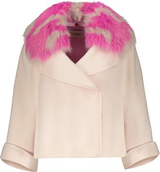 Fendi Cashmere Cape Coat met Vossenbont - Dames - Jassen - Beige - M - Jassen