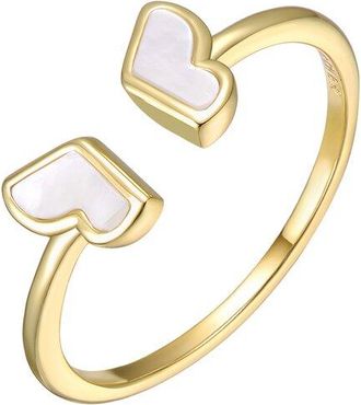 Genevive Silver Pearl Open Ring