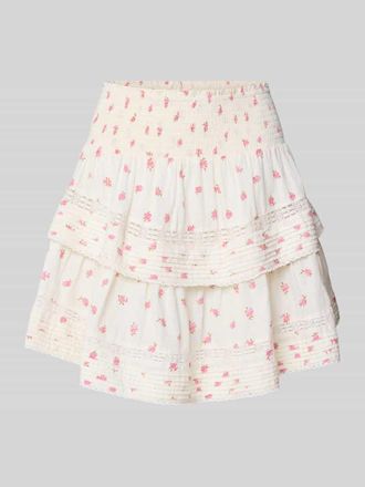 Neo Noir Neo Noir Minirock mit Smok-Details Modell Kenia Fleurie in Weiss, Gr&ouml;&szlig;e 34