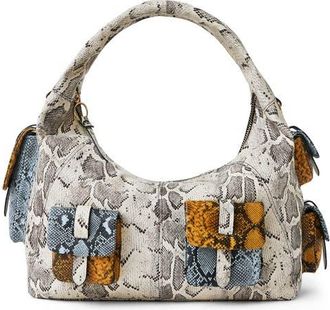 Aim&eacute;e Rebel Leather Shoulder Bag in Snake Multi at Nordstrom