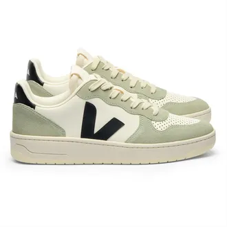 Veja Mens V-10 Leather Shoes Green 42 EU