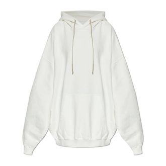 Rick Owens Hoodies, male, White, Size: ONE SIZE Hun Hooded Sweatshirt