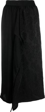 Uma Wang jacquard midi skirt - women - Silk/Cupro/Linen/Flax - S - Black
