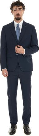 Paoloni Klassiek 2-knoops pak met zijsplitten - Heren - Business pakken - Blauw - XL - Wol - Kostuums