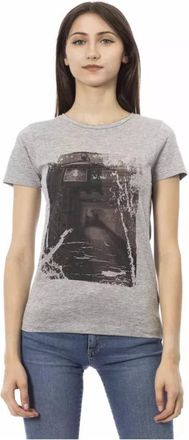 Trussardi Action T-shirt met korte mouwen - Dames - T-shirts - Grijs - XL - Katoen - Tops