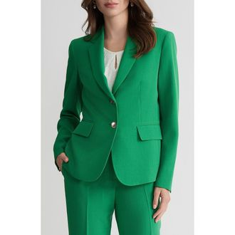 Kasper Two-Button Blazer in Lush Green at Nordstrom, Size 12P