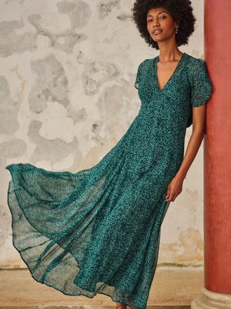 Fat Face FatFace V & A FatFace Maisie Green Seaflower Regular Maxi Dresses