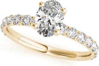 Pompeii3 1 1/2Ct Oval Diamond Engagement Ring 14k White Yellow or Rose Gold Lab Grown